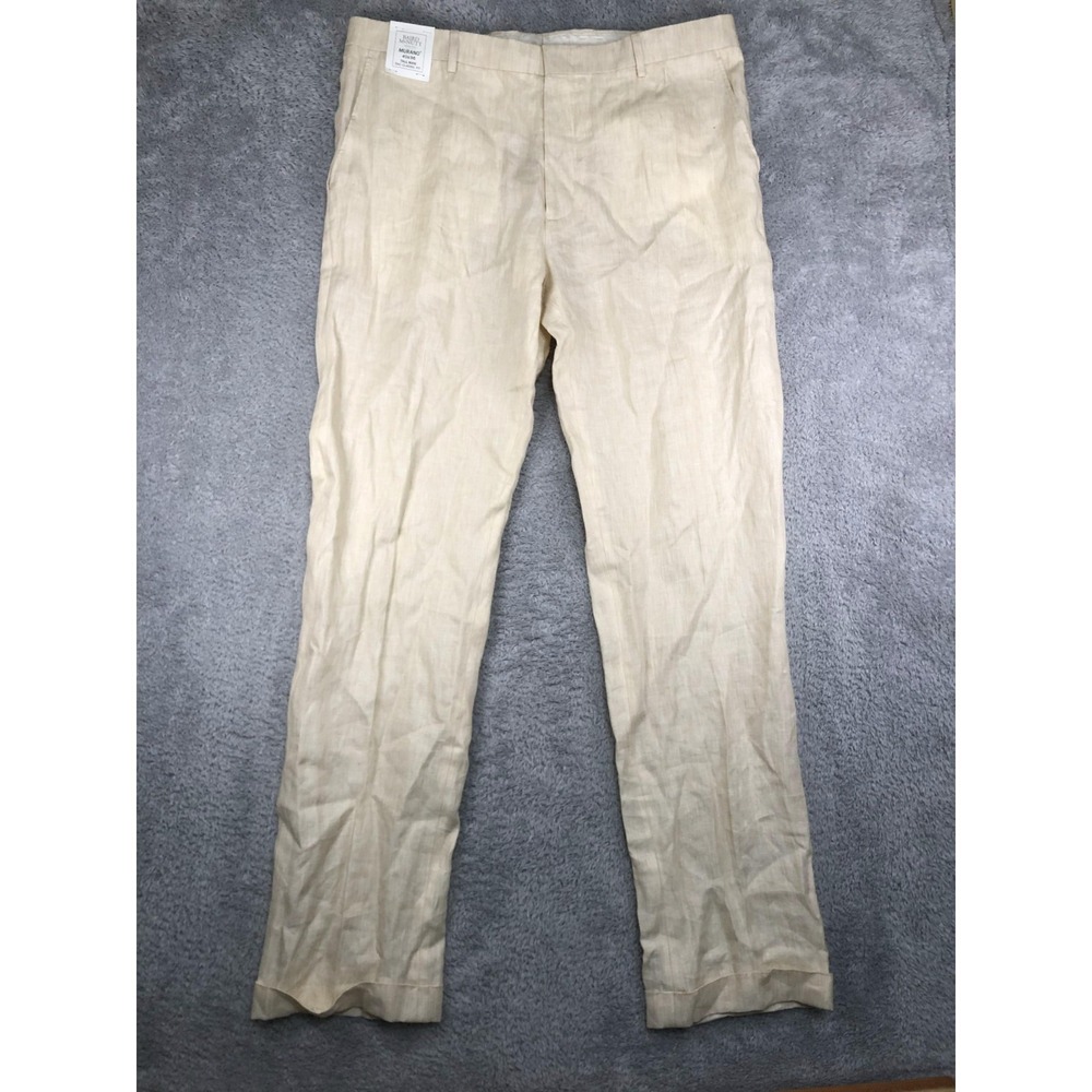 Murano Baird McNutt Linen Pants Mans 40x36 Beige NWT ZAC Fit